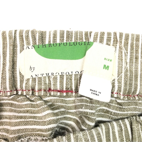 Anthropologie 100% Linen Loose Fit Striped Pants Women’s Size Medium - Picture 3 of 7